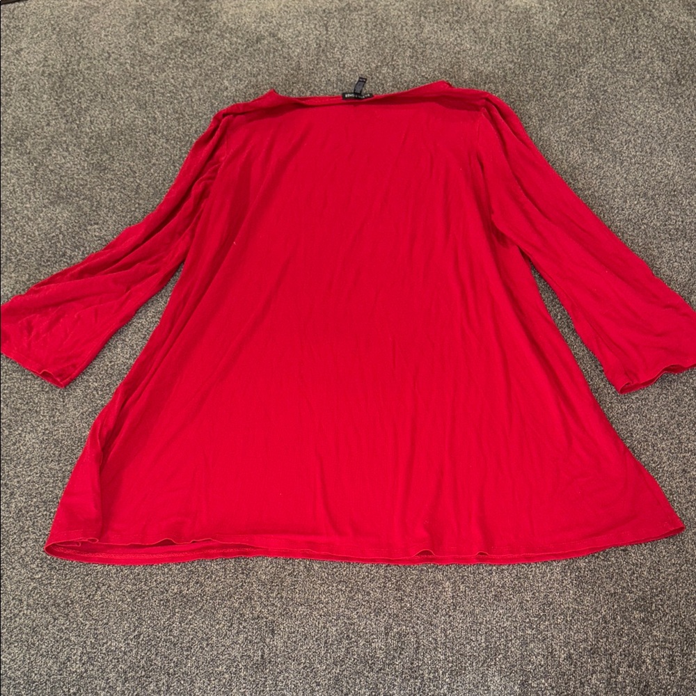 Eileen Fisher Rich Red Long Sleeve Tunic - Picture 3 of 7